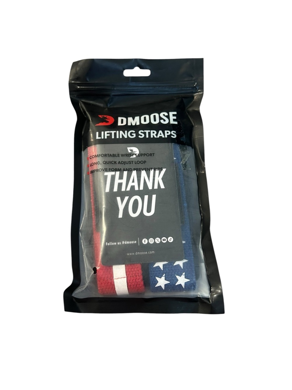 American Flag Lifting Straps - Red, White & Blue